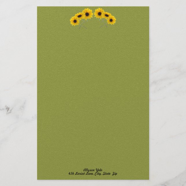 Papelería Personalizado de la Banner de la foto floral de se (Anverso)