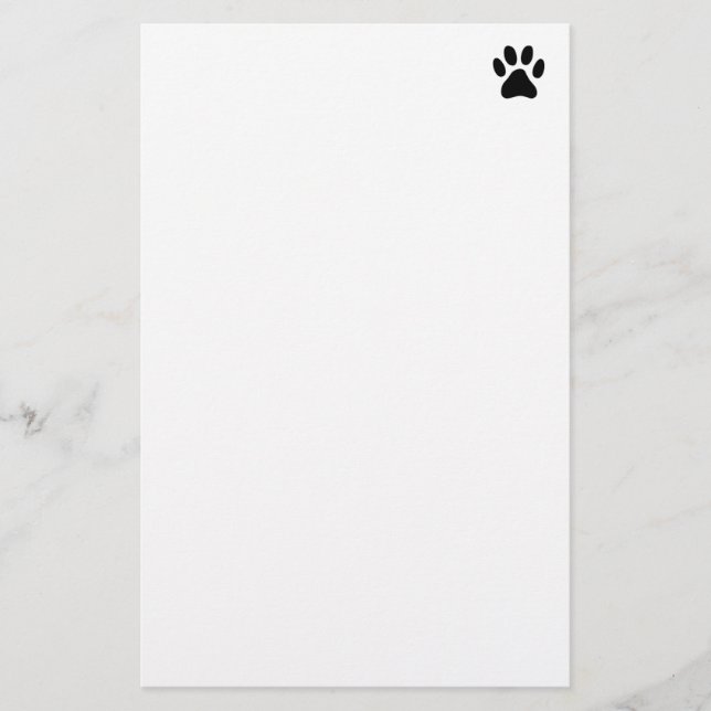 Papelería personalizado de la silueta de la huella de un per (Anverso)