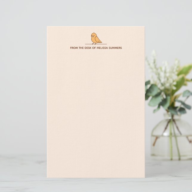Papelería Personalizado de pájaro de loro lindo loro parakee (Anverso de pie)