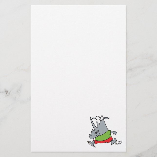 Papelería personalizado de rinocerontes de carreras tontas (Anverso)