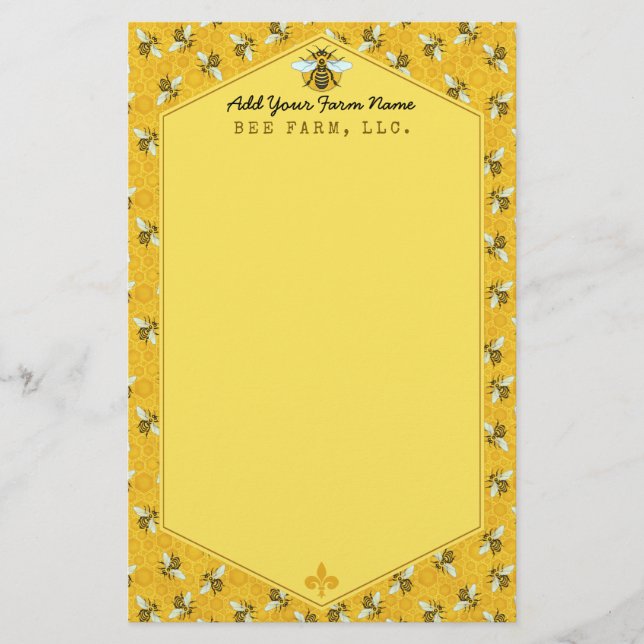 Papelería Personalizado del Apio de la Granja de Abejas de H (Anverso)