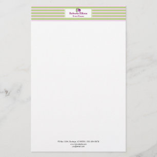 Papelería Personalizado Elegante Pastel Floral Bandas horizo