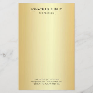 Papelería Personalizado elegante plantilla Faux Gold Moderno