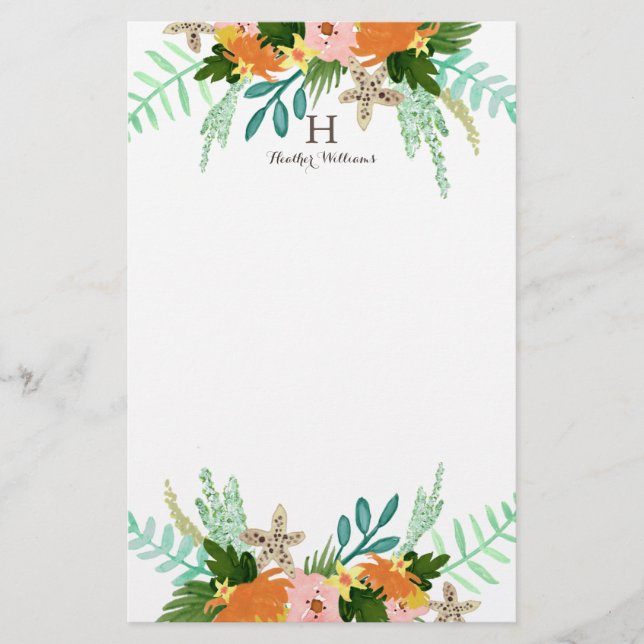 Papelería Personalizado | Floral costera (Anverso)