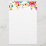 Papelería Personalizado | Flores de campo<br><div class="desc">Diseño de inspiración floral occidental en rosa brillante,  azul,  verde y amarillo que se puede personalizar con tu texto. | Diseño de Shelby Allison</div>