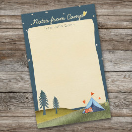 Papelería Personalizado Kid's Name Camp Stationery Watercolo