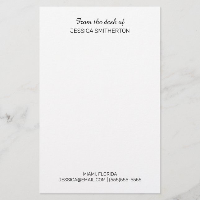 Papelería Personalizado moderno de nombre de escritorio Info (Anverso)