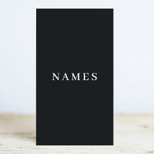 Papelería Personalizado negro simple Añadir su nombre elegan