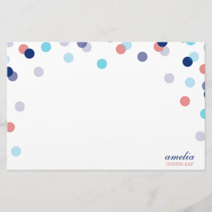 Papelería PERSONALIZADO NOTE lindo confetti brillante coral