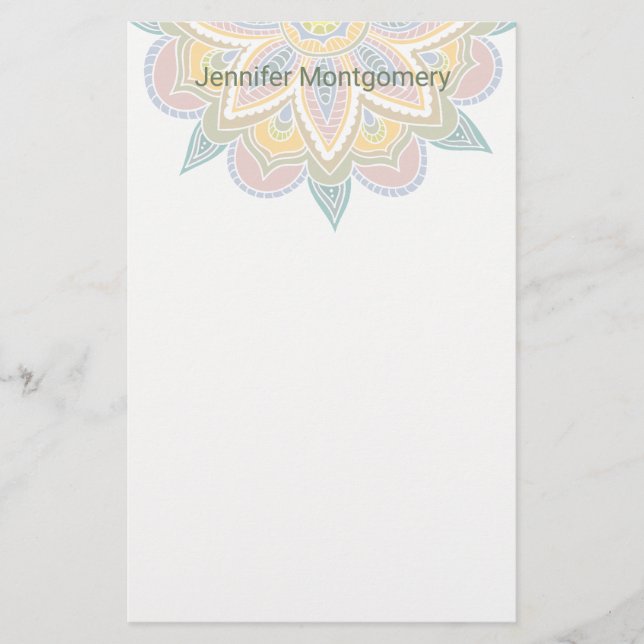Papelería Personalizado Pastel BoHo Mandala (Anverso)