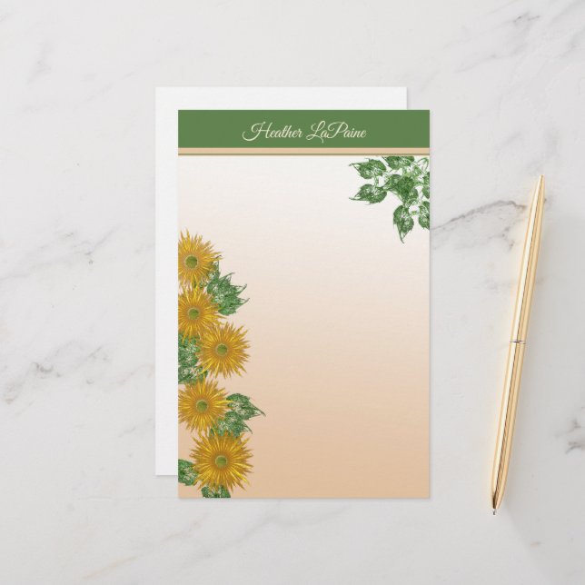 Papelería Personalizado Rustic Golden Floral deja fronteras 