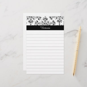 Papelería Personalizado Vintage Damask Floral Art Llenado
