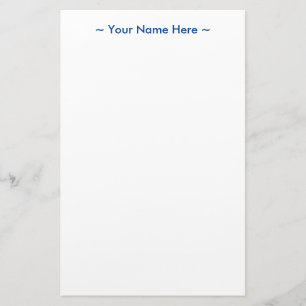 Papelería personalizar cambiar nombre texto azul blanco