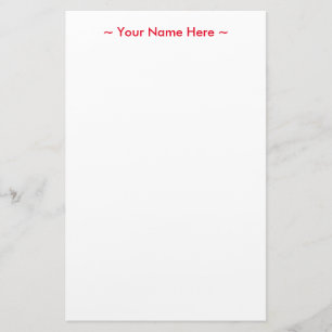 Papelería personalizar cambiar nombre texto rojo blanco