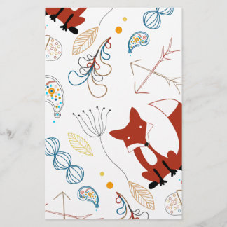 Papelería Personalizar el modelo moderno de Fox Woodland
