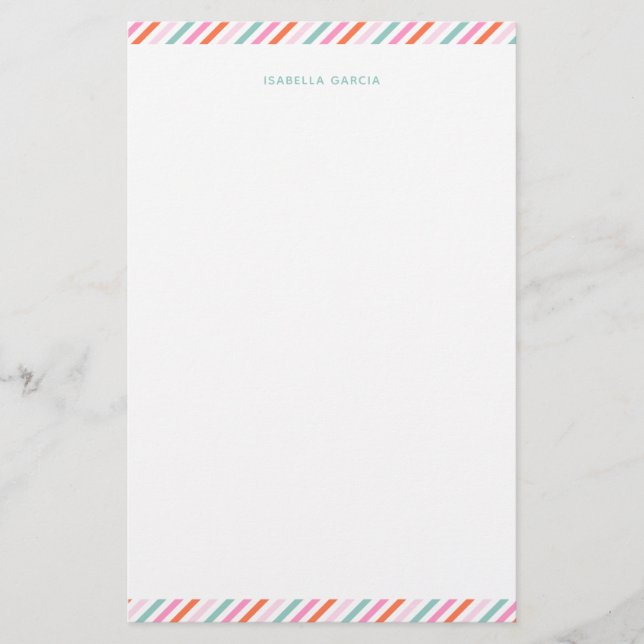 Papelería Personalized Cute Colorful Stationery Paper (Anverso)