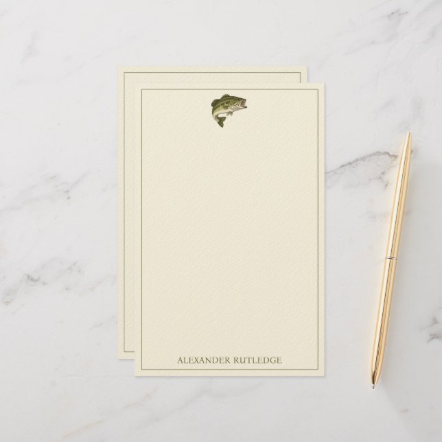 Papelería Pesca de Lubina Personalizada (Anverso/Reverso In Situ)