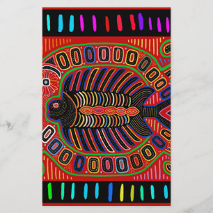 Papelería Pescado volador de Mola indio de Cuna