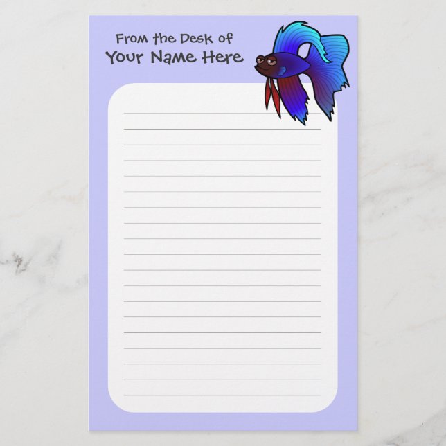 Papelería Pescados de Betta del dibujo animado/pescados que (Anverso)