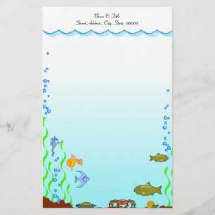 Papelería Pescados debajo de los efectos de escritorio