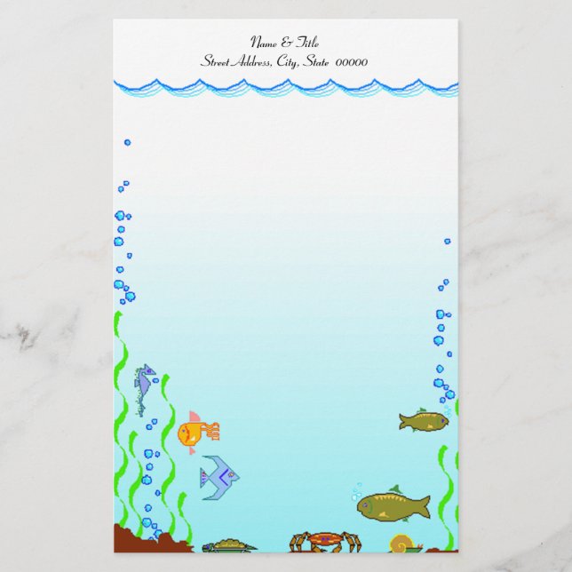 Papelería Pescados debajo de los efectos de escritorio (Anverso)