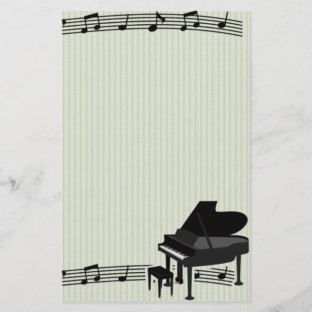 Papelería Piano and Music Notes (Anverso)