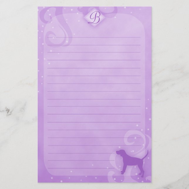 Papelería Pieza morada negra y monótona (Anverso)