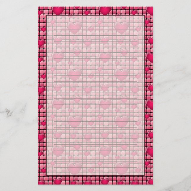 Papelería Pile Rosa Con Corazón (Anverso)