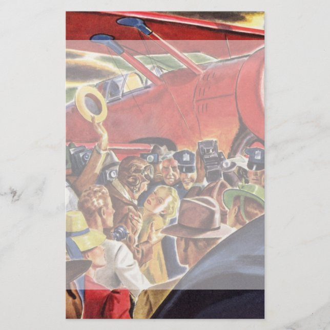 Papelería Piloto de avión de propulsión única con Paparazzi (Anverso)