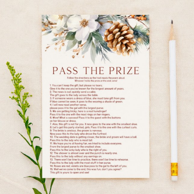 Papelería Pine Tree Pass The Pridal Bridal Shower Game (Subido por el creador)