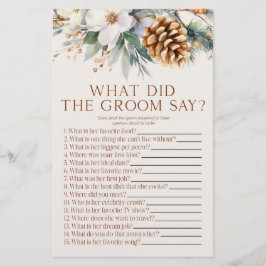 Papelería Pine Tree What the Groom Say Bridal Shower Game