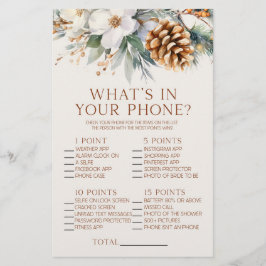 Papelería Pine Tree What's In Phone Bridal Shower Game