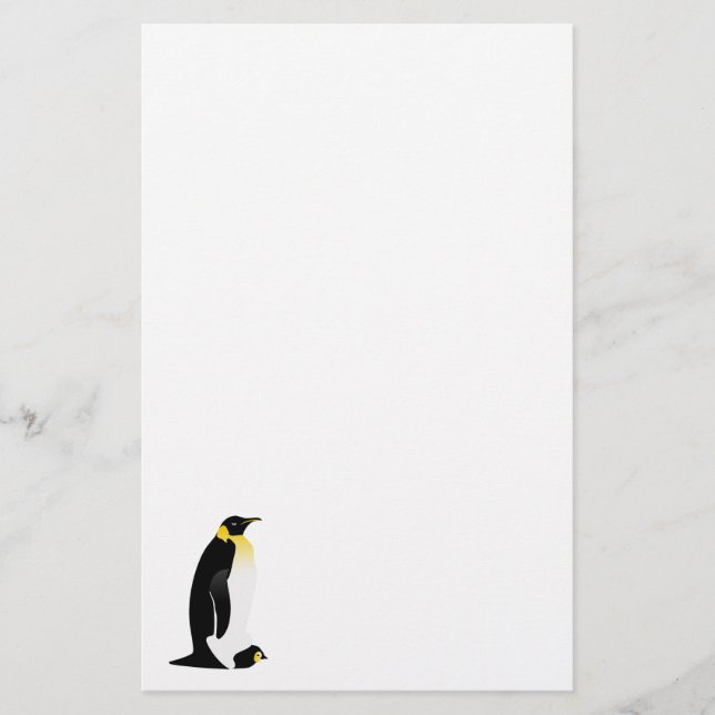 Papelería Pingüino con su bebé (Anverso)