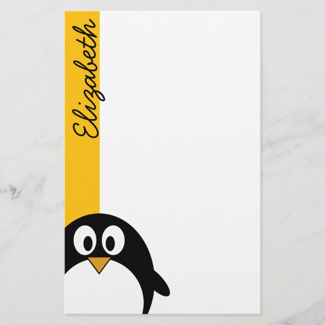 Papelería Pingüino Personalizado moderno (Anverso)