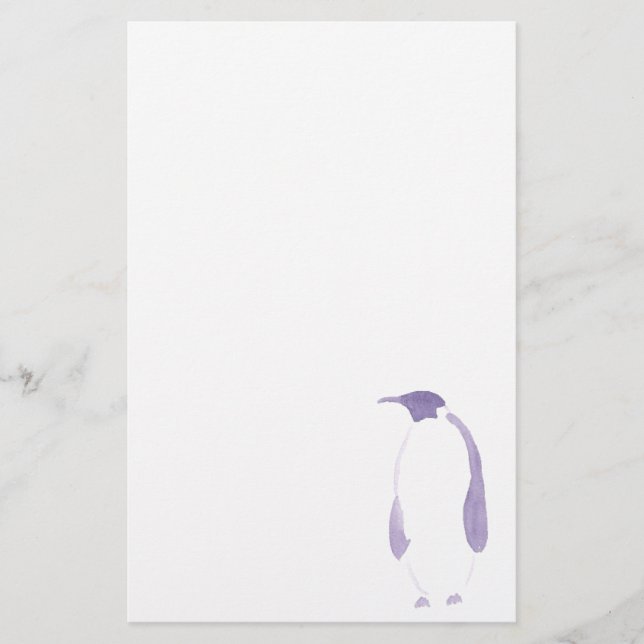 Papelería Pingüino púrpura (Anverso)