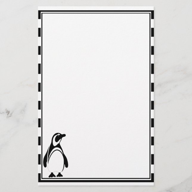 Papelería Pingüino y rayas (Anverso)