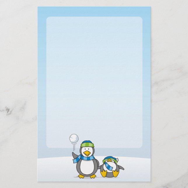 Papelería Pingüinos de Snowballing (Anverso)