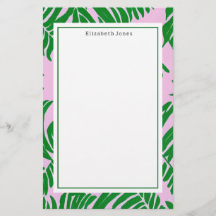 Papelería Pink (Árbol de palmas preppy) + Verde