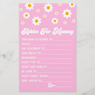 Papelería Pink Retro Daisy Advice Actividad de juego de Baby