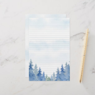Papelería Pinos con temática invernal alineados