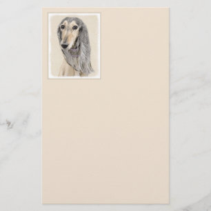Papelería Pintado Saluki (Amanecer) - Arte Perro Original Cu