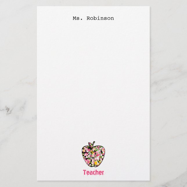 Papelería Pinte al profesor de Apple de la salpicadura (Anverso)
