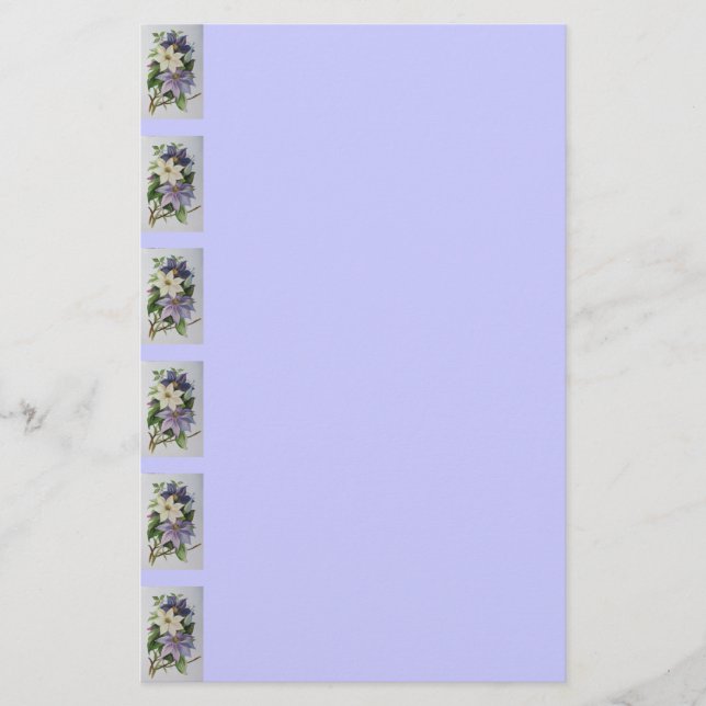 Papelería Pintura acrílica de Lilac Clematis Vine (Anverso)
