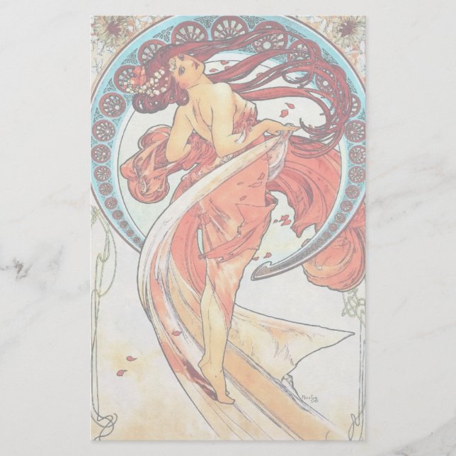 Papelería Pintura Art Nouveau de Alphonse Mucha Dance (Anverso)