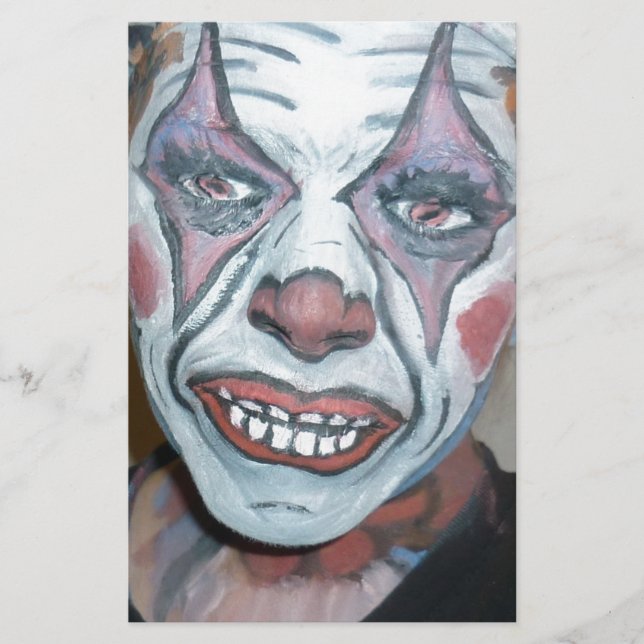 Papelería Pintura asustadiza de la cara del payaso de los (Anverso)