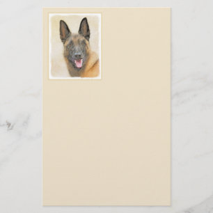 Papelería Pintura belga malinois - Arte de perro original