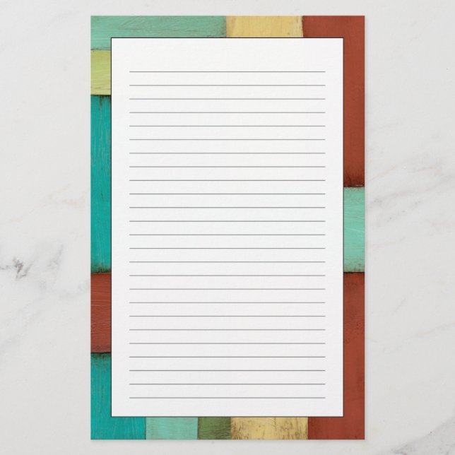 Papelería Pintura costera contemporánea multicolor (Anverso)