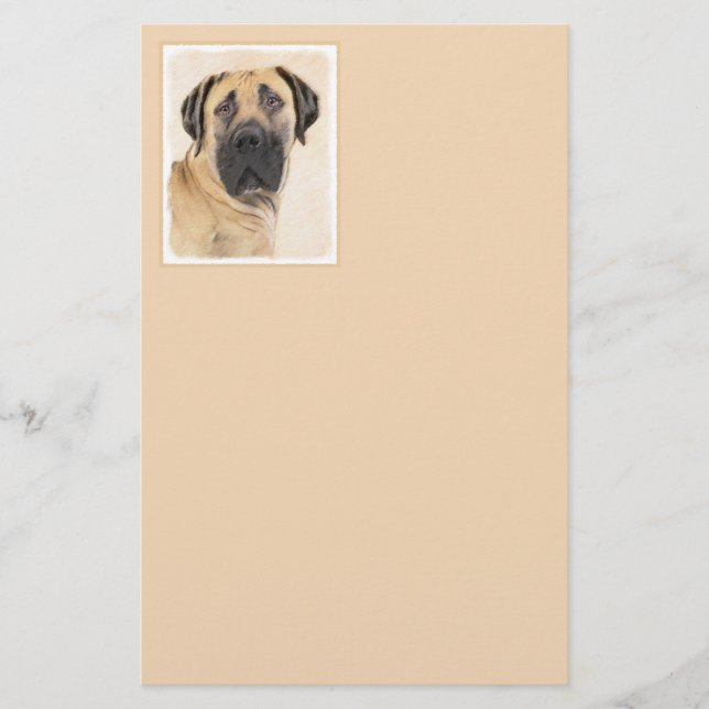 Papelería Pintura de Boerboel - Arte Perro Original Cuto (Anverso)
