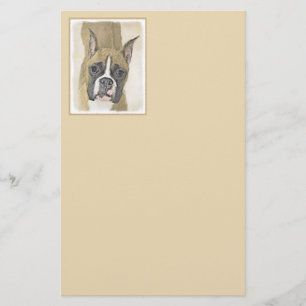 Papelería Pintura De Boxer - Arte De Perro Original Cuto