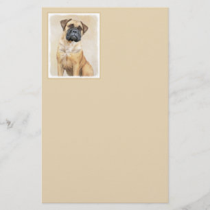 Papelería Pintura de Bullmastiff - Arte de Perro Original.